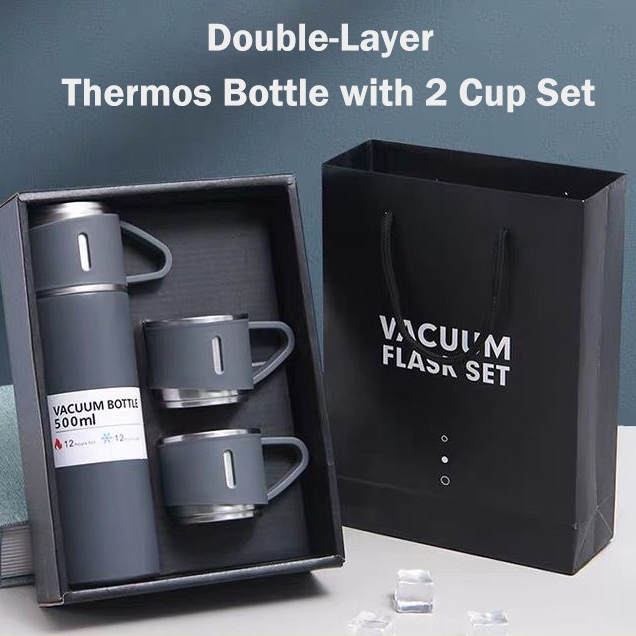 Thermos Cup set gift raya hadiah stainless steel Vacuum flask Gift Set Thermos Bottle Travel Mug Water Bottle 保温杯套礼物