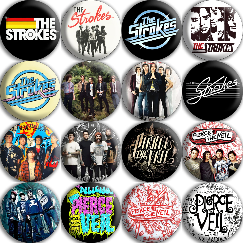 The Strokes & Pierce The Veil Badge Button Size 44 mm