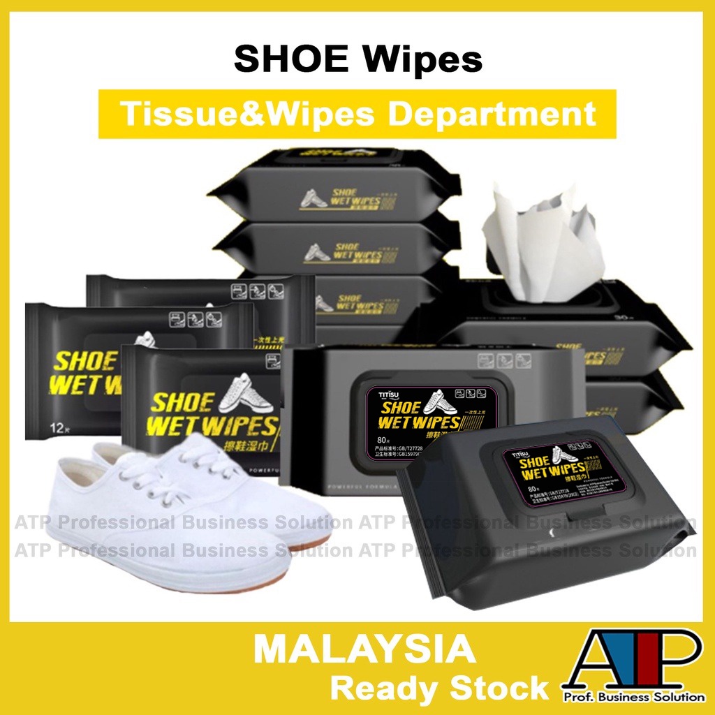 TITISU 80pcs / 30pcs / 12pcs / Shoe Cleaning Wet Tissue Quick Wipes Sneakers Care Shoes cleaning Solution