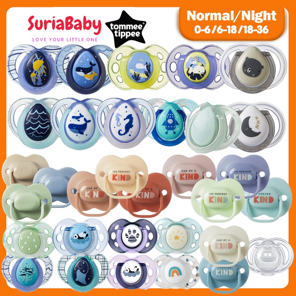 Tommee Tippee Closer To Nature Night Time Baby Pacifier Soother 0-36m Twin Pack / Single Loose Pack