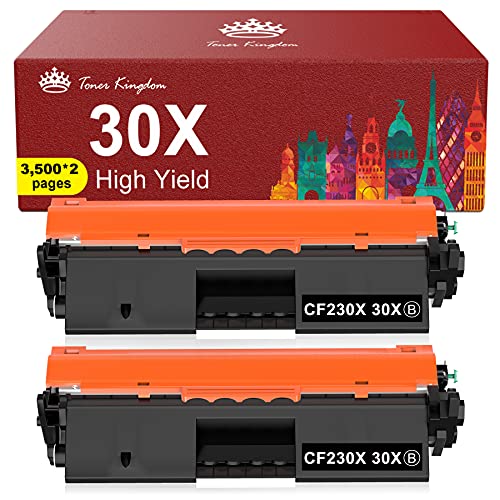 Toner Kingdom Compatible Toner Cartridge Replacement for HP 30X CF230X 30A CF230A for HP Pro MFP M227fdw M203dw M227fdn M227sdn M227 M203dn M203d M203 Printer (2 Black)