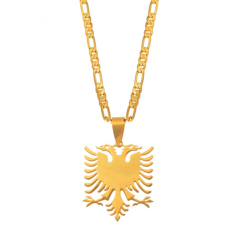 Top Albanian Eagle Pendant Necklace Stainless Steel Jewelry Sweater Clavicle Chain