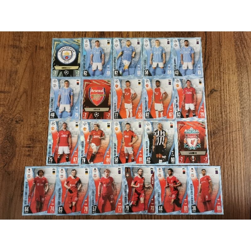 Topps Match Attax UCL 2023/24 Aston Villa, M. City, Arsenal, M. United, Newcastle, Liverpool & West Ham Crystal Cards