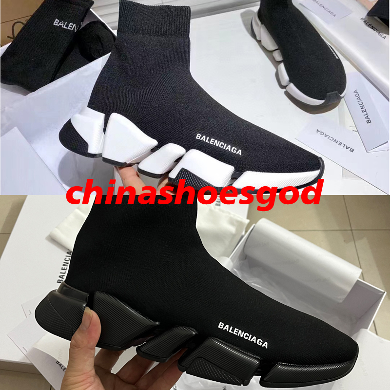 【TOP QUALITY】Many colors Balenciaga Speed 2.0 Trainer high sneaker for men and women Sock overshoes EUR35-46