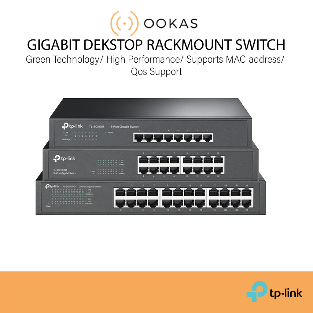 TP-LINK SG1008/SG1016/SG1024 Gigabit Network Switch with Green Technology support MAC & Qos