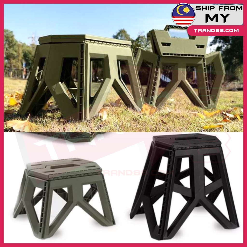 Trand88 Military Style Camping Stool Outdoor Foldable Folding Portable Chair Rack Japanese Style Flysheet Tent Nail Peg