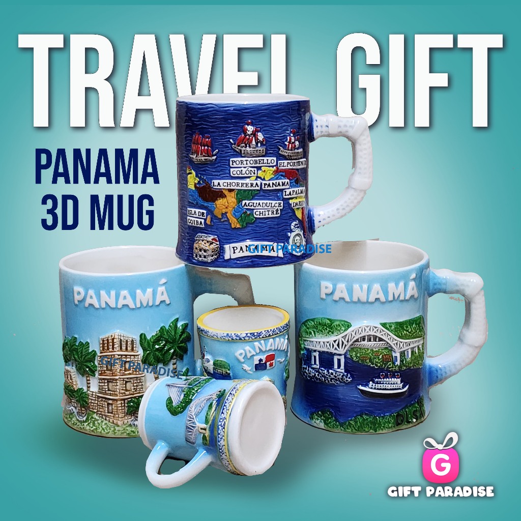 TRAVEL GIFT mug 3d PANAMA TRAVEL SOUVENIR 旅行礼品 ready stock handpainted