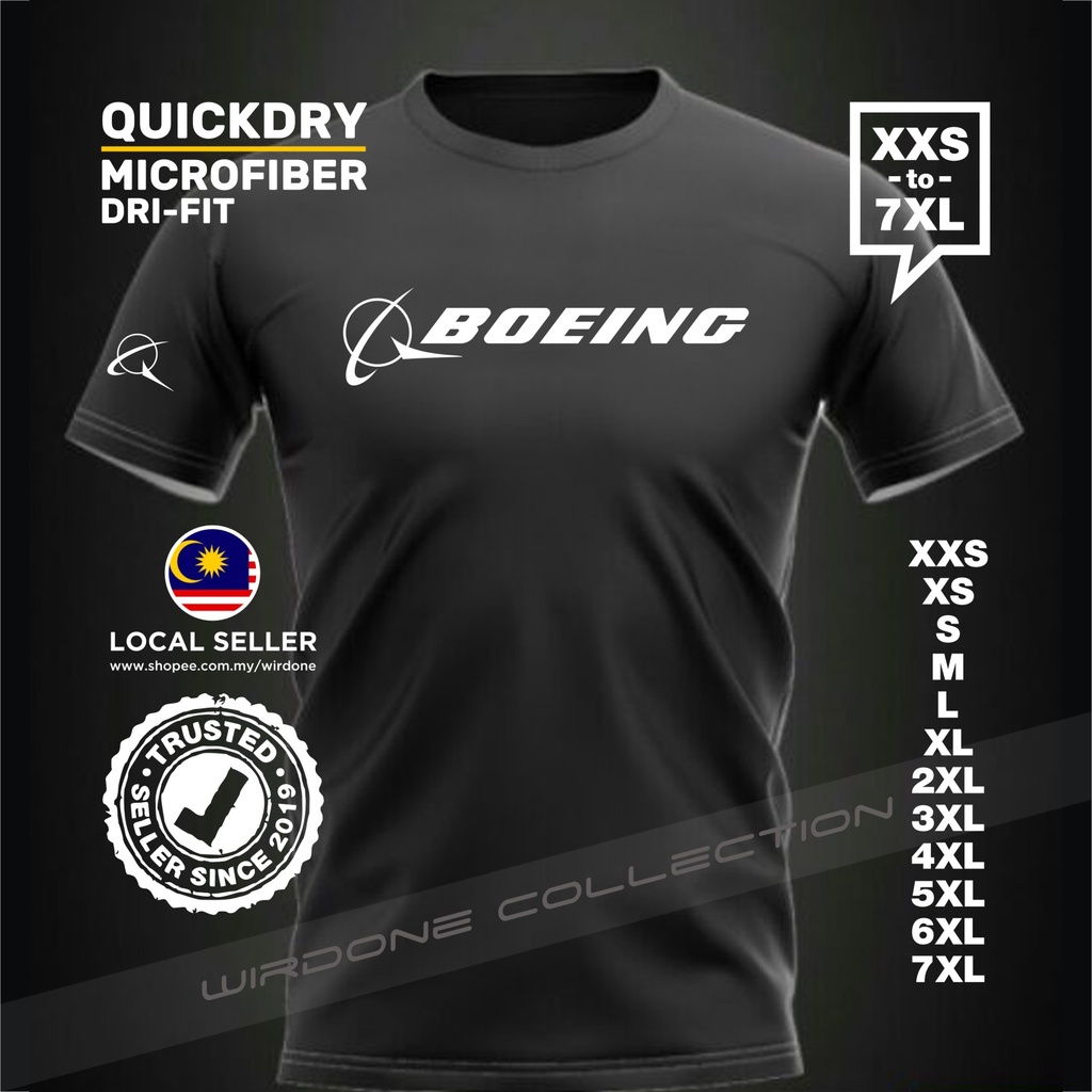 TSHIRT BOEING BAJU AIRBUS ROLLS ROYCE DREAMLINER MAS AIR ASIA FLIGHT AIRLINES MICROFIBER QUICKDRY EDITION XXS to 6XL 7XL