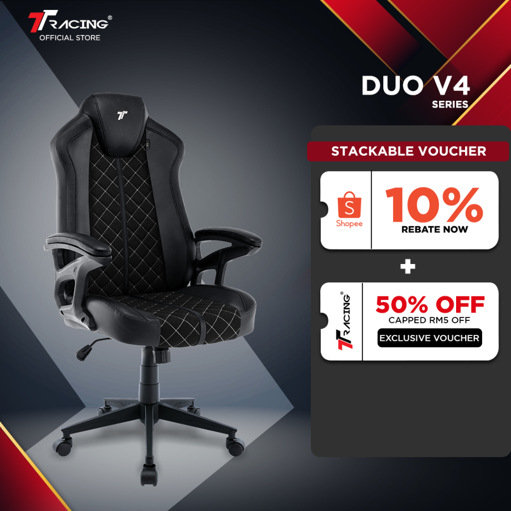 TTRacing Duo V3 Duo V4 Pro Gaming Chair Ergonomic Office Chair Kerusi Gaming Seat - 2 Years Official Warranty