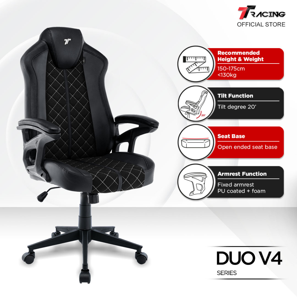 TTRacing Duo V3 Duo V4 Pro Gaming Chair Ergonomic Office Chair Kerusi Gaming Seat - 2 Years Official Warranty