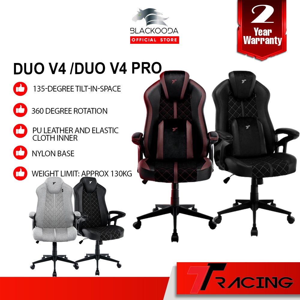 TTRacing Duo V4 RED/DUO V4 PRO / DUO V3 Gaming Chair Office Chair Kerusi Gaming - 2 Years Warranty