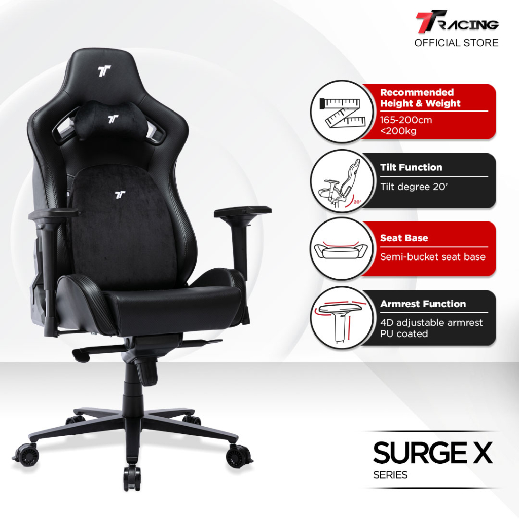 TTRacing Surge X Gaming Chair Office Chair Ergonomic Chair Kerusi Gaming Seat - 2 Years Official Warranty