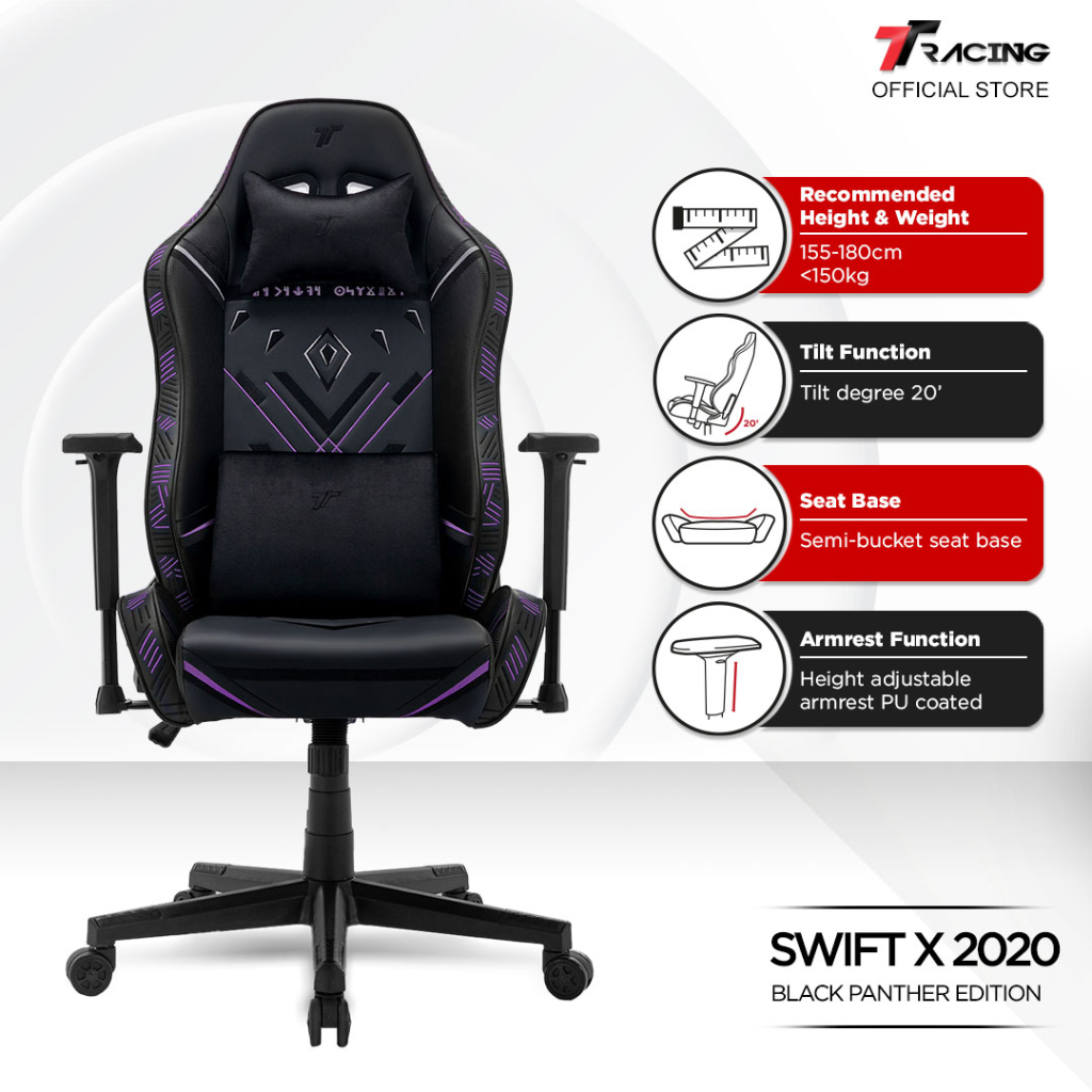 TTRacing Swift X 2020 Gaming Chair Ergonomic Office Chair Kerusi Gaming Seat - 2 Years Official Warranty