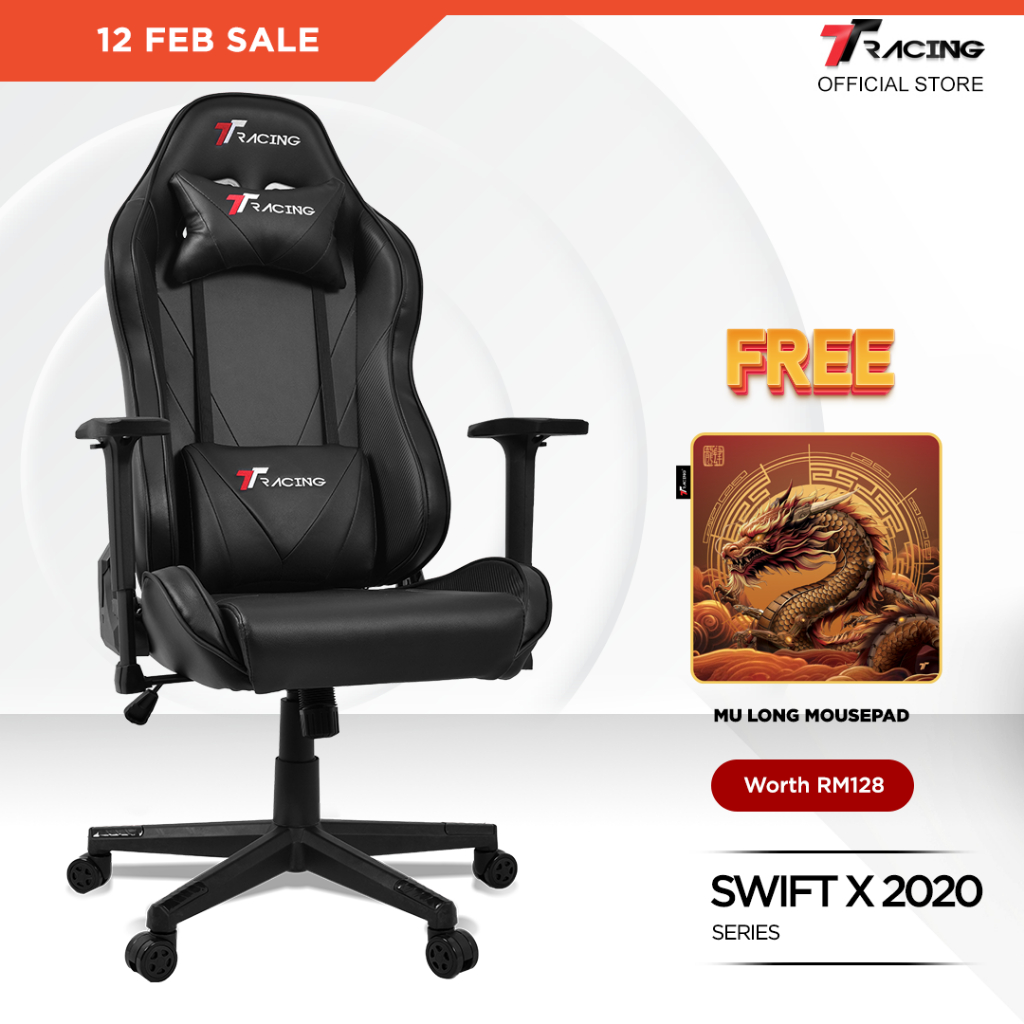 TTRacing Swift X 2020 Gaming Chair Ergonomic Office Chair Kerusi Gaming Seat - 2 Years Official Warranty