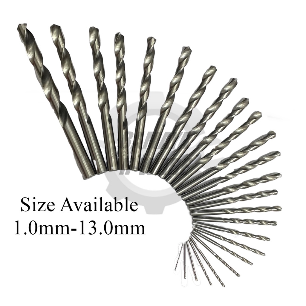 TUBUS HSS Drill Bit 1.0mm-13.0mm(1pc).Drill Bit for Wood/Metal/Plastic.Micro Size Drill Bit. High Speed Steel Jobber Bit