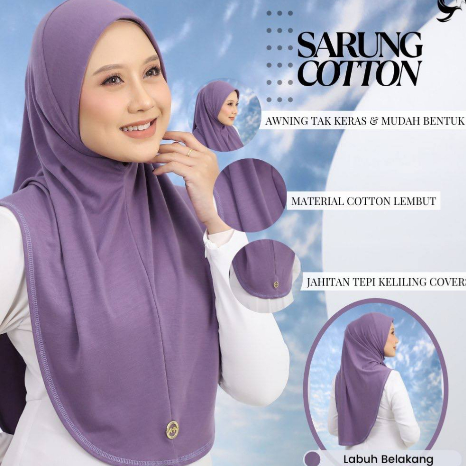 TUDUNG SARUNG COTTON Premium Quality | Sarung cotton sauk