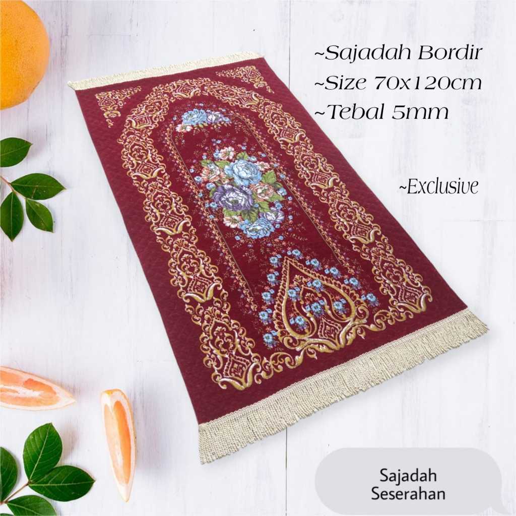 Turkish Prayer Rug Turkey Prayer Rug Embroidery Exclusive Premium Material Imported Floral Motif 70x120cm JZW-039