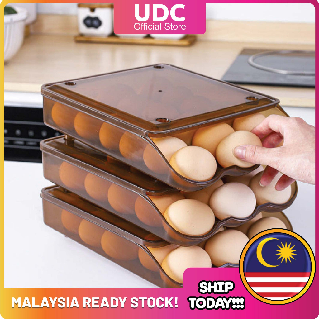 UDC Multi-Layer Egg Storage Box Container Large Capacity Egg Holder Egg Box Egg Container Kotak Telur Egg Organizer