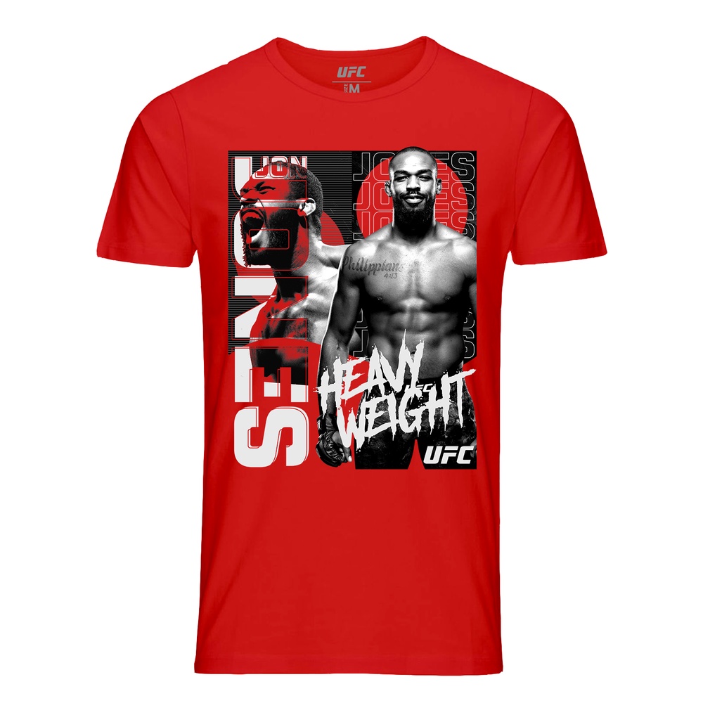 UFC JON JONES Men's Split Pattern T-shirt - Red YAIR RODRIGUEZ UFC 284 Champion T-shirt - Black