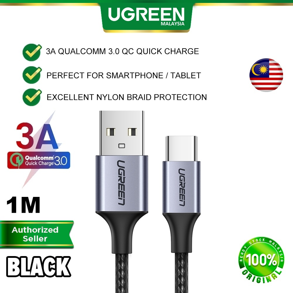 UGREEN USB A To USB Type C Cable 3A Qualcomm 3.0 QC Quick Fast Charging 480Mbps Nylon Braid Car Play iPhone 15 Pro Max