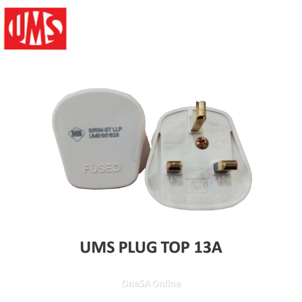 UMS PT130R-S/UMS 130/PT-150R 3 PIN 13A/15A UK Fused PLUG TOP With SIRIM Approve