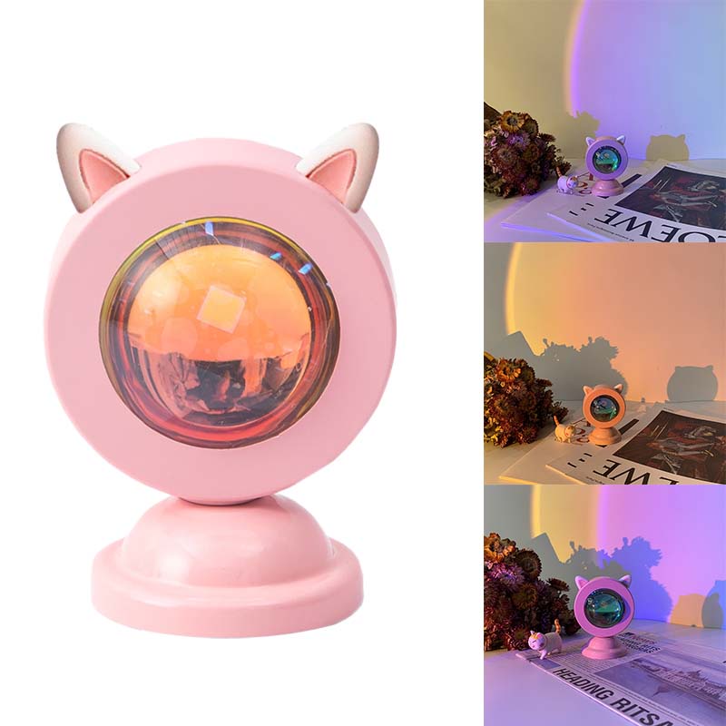 Unique adjustable LED sunset light for bedroom Projection Lamp Rainbow Ambiance Mini Desk Lamp