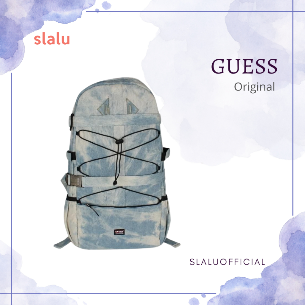 Unisex Branded GUESS Jeans Denim hiking backpacker outdoor sustainable Backpack