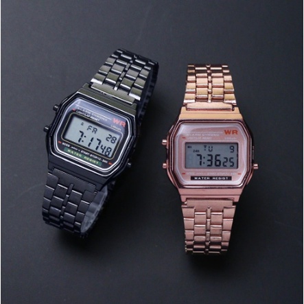Unisex Watch Gold Silver Black Vintage LED Digital Sports Military Watches