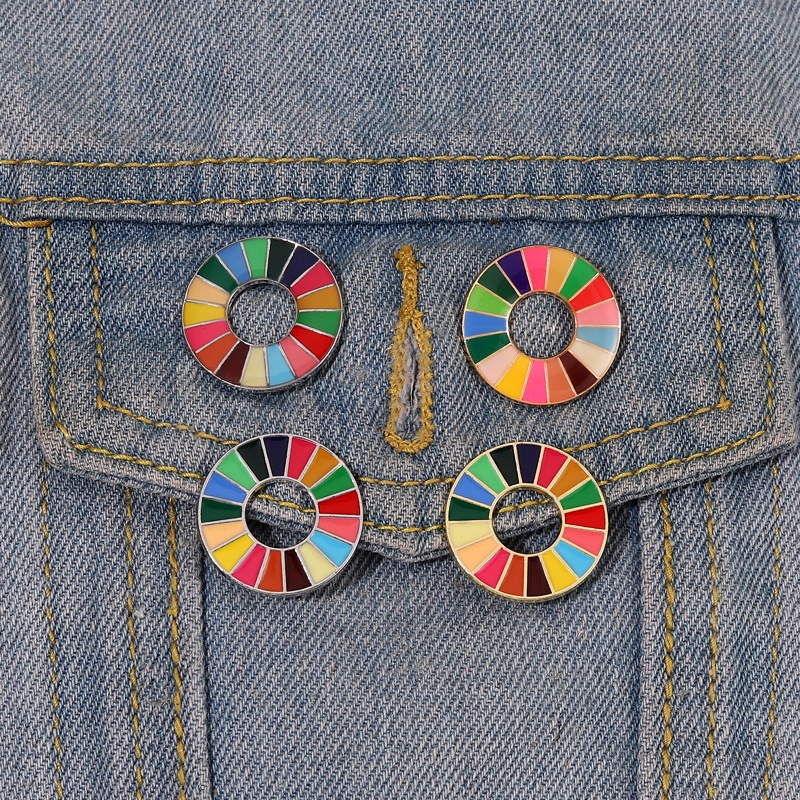 United Nations SDGs Sustainable Development Enamal Pin Colorful Rainbow Pin Brooch Badges Clothes Decor Jewelry Gift for Friends