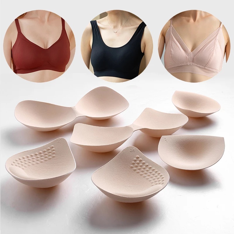 Universal Water-drop Cup Shaped Invisible Replacement Breathable Sponge Bra Inserts Pad / Removable Soft Non-deformable Push Up Imitation Latex Chest Swimsuit Yoga Pads