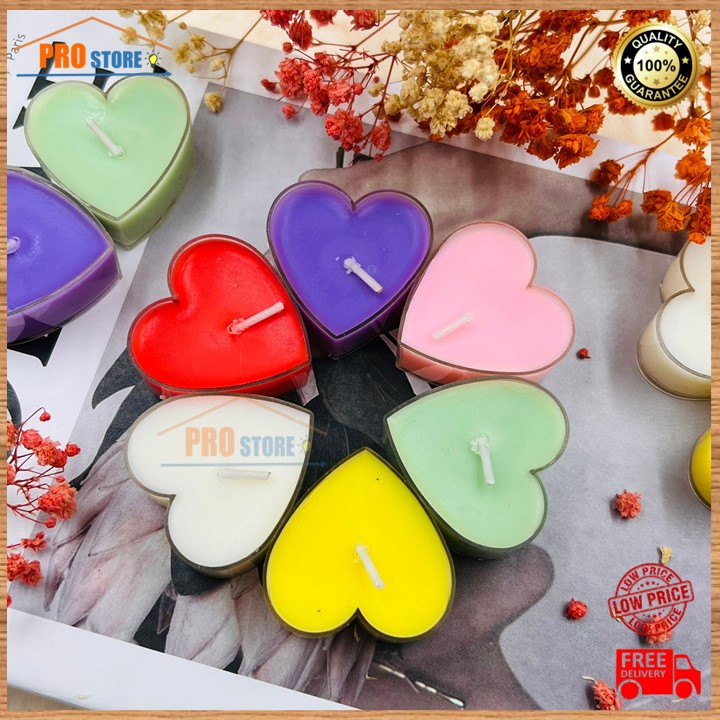 UNSCENTES Tealight Candle 10Pcs ORGANIC Love Candle Small Candle Lilin Cute Romantic Decoration Candle 爱心蜡烛