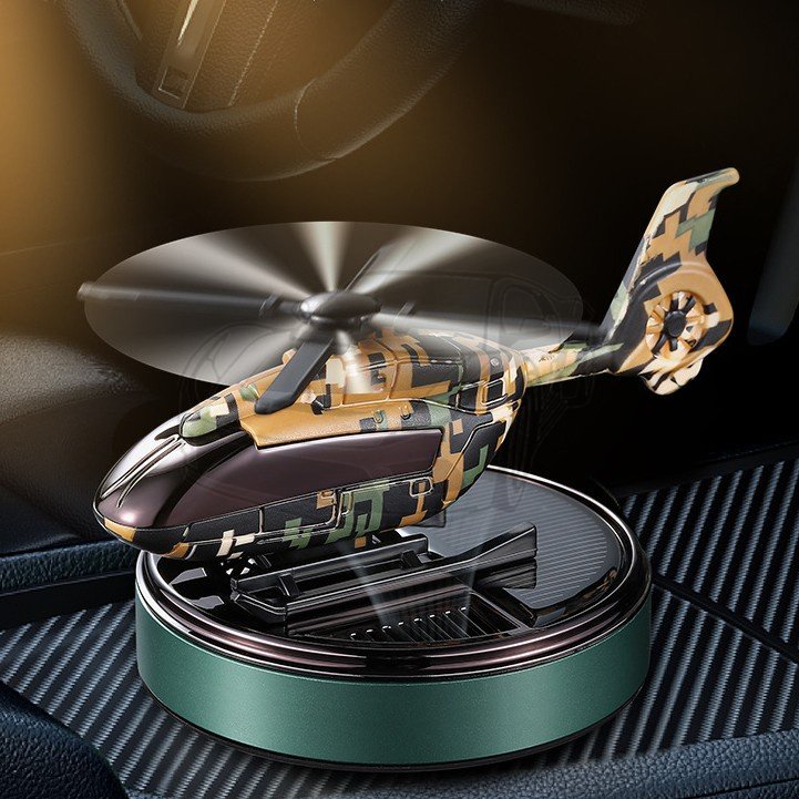 Upgrade!! Car Air Freshener Helicopter Airplane Aluminum Alloy Aircraft Model Solar Energy Power Helicopter Aromatherapy