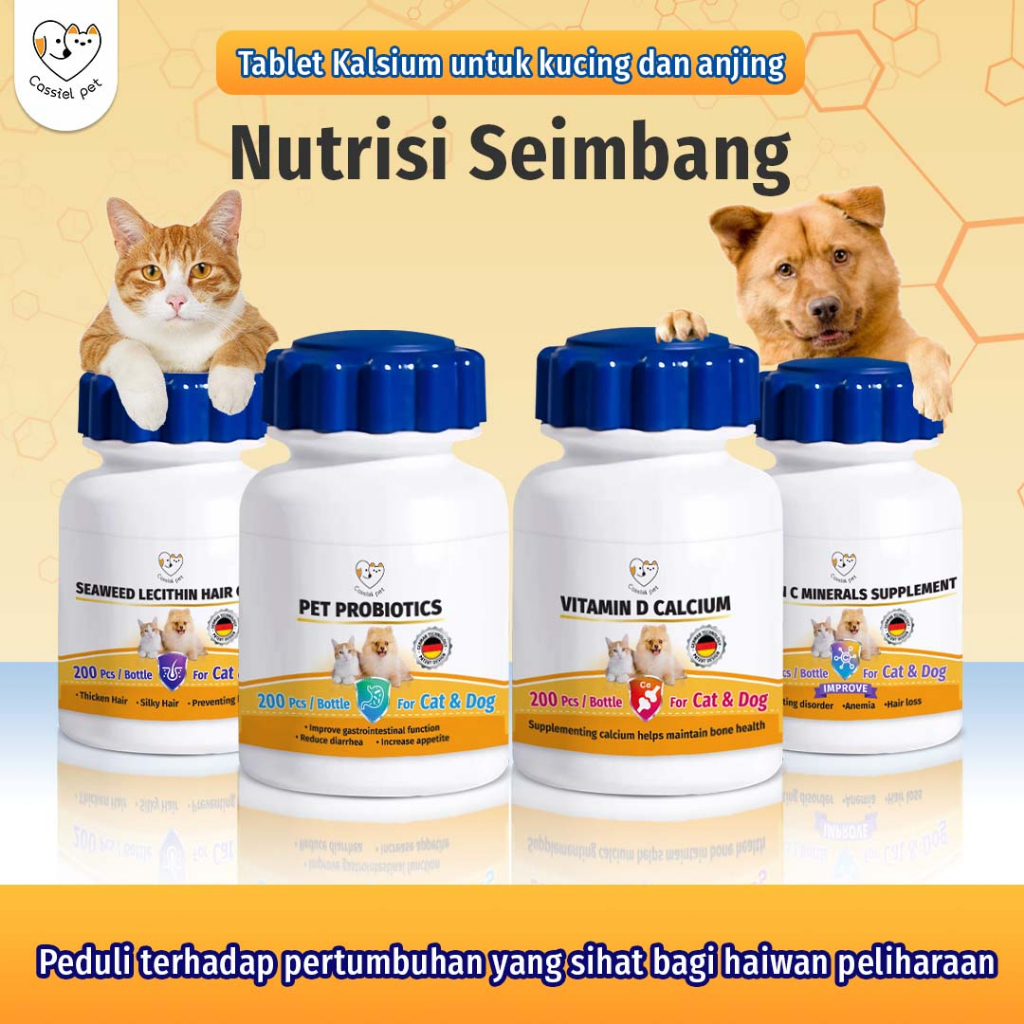 Upgrade Pet Supplement Tablet for Cat Dog 宠物保健品 猫狗 Multi Vitamin Kucing Calcium / Lecithin / Probiotics / Trace Elements