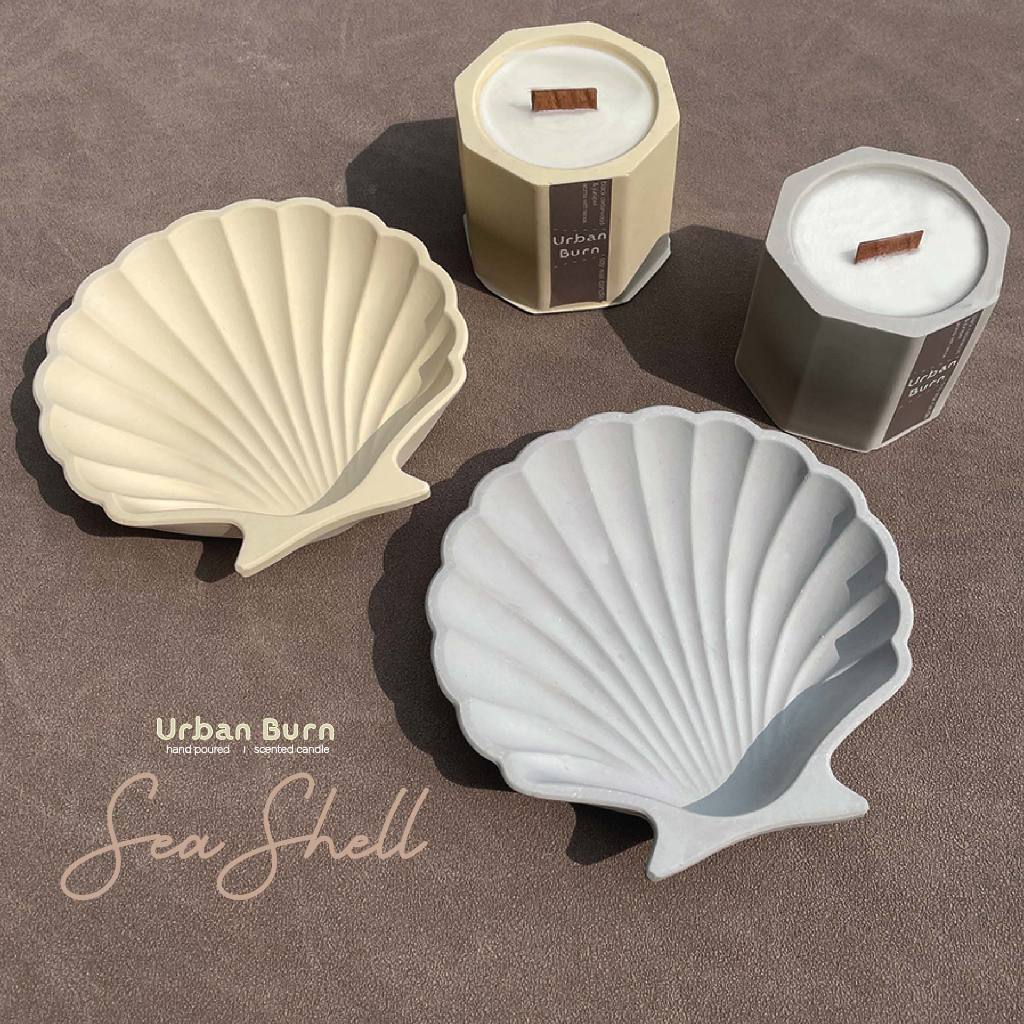 Urban Burn Sea Shell Series Scented Candle with Holder Decorative Candle Color Fading Effect Lilin Aroma 香薰蜡烛