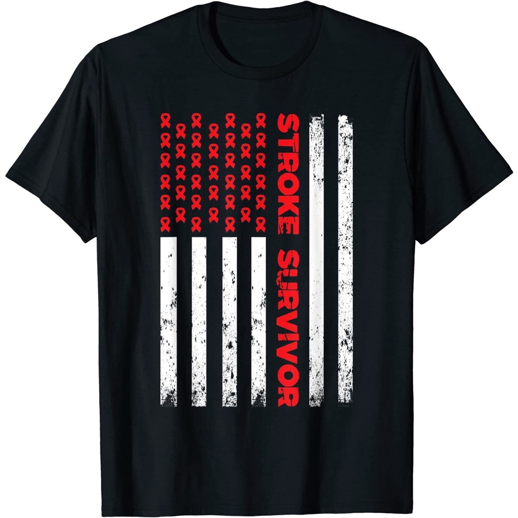 Usa Flag Stroke Survivor Awareness Design Great Gift Fashion Men T-Shirt Xs-3Xl