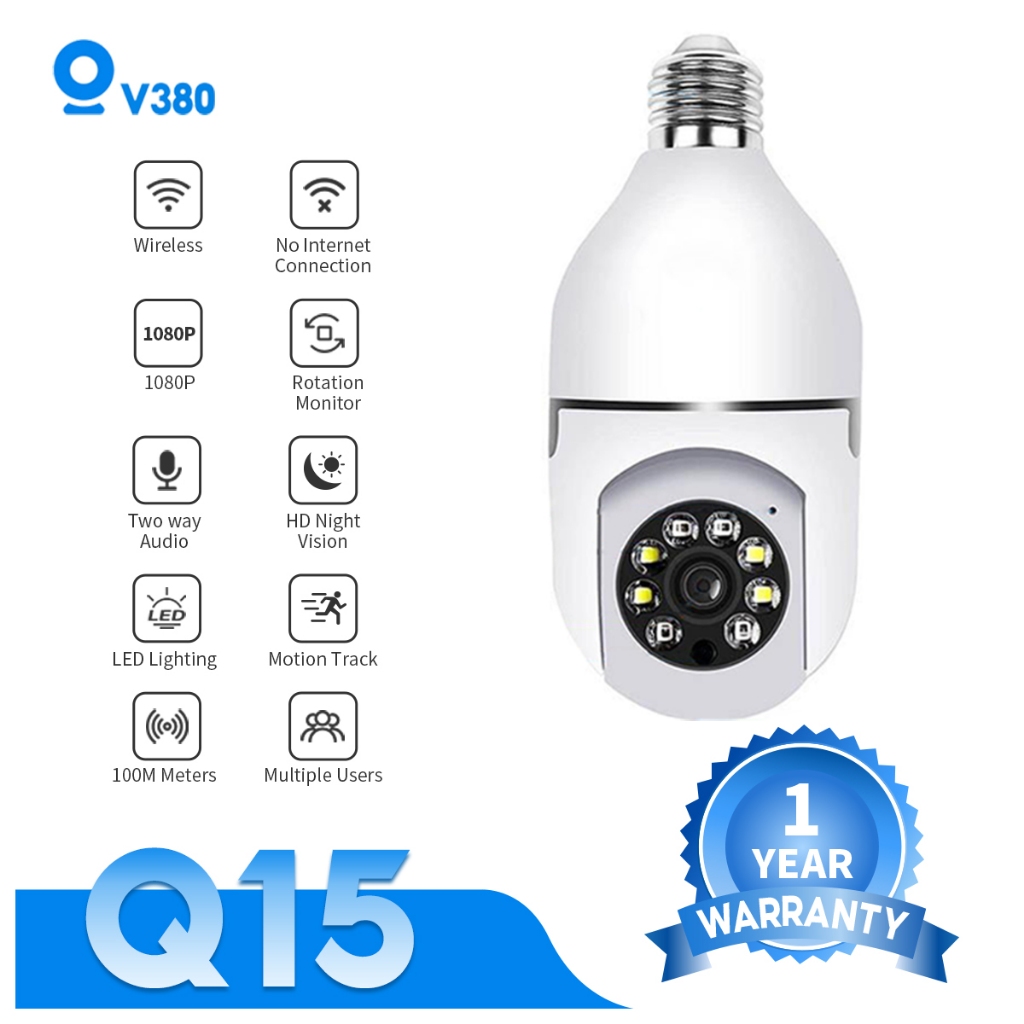 V380 1080P Q15/Q16s Pro CCTV Camera Wireless Network Security Home Two Way Audio Night Vision Light Bulb