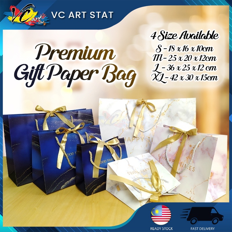 VC Art Premium Luxury Marble Gift Paper Bag Box Doorgift Souvenir Goodies Bag Beg Kertas Mewah Kotak Hadiah