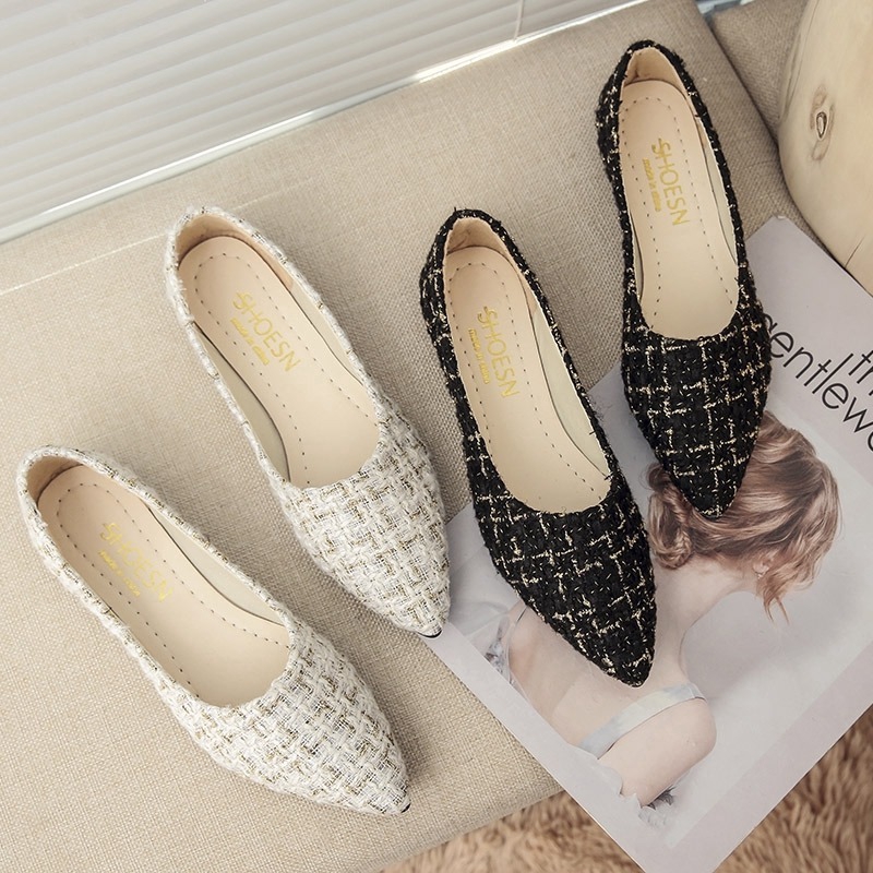 Vintage Suede Leather Flat Shoes Pointed Toe Slip On Shoe Fashion Ladies Casual Work Soft Shoes