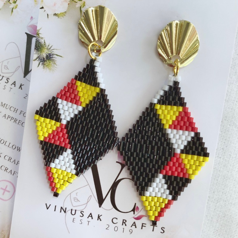 Vinusak Crafts | Handmade Beaded Earrings | Borneo Crafts | Sabah Sarawak Crafts