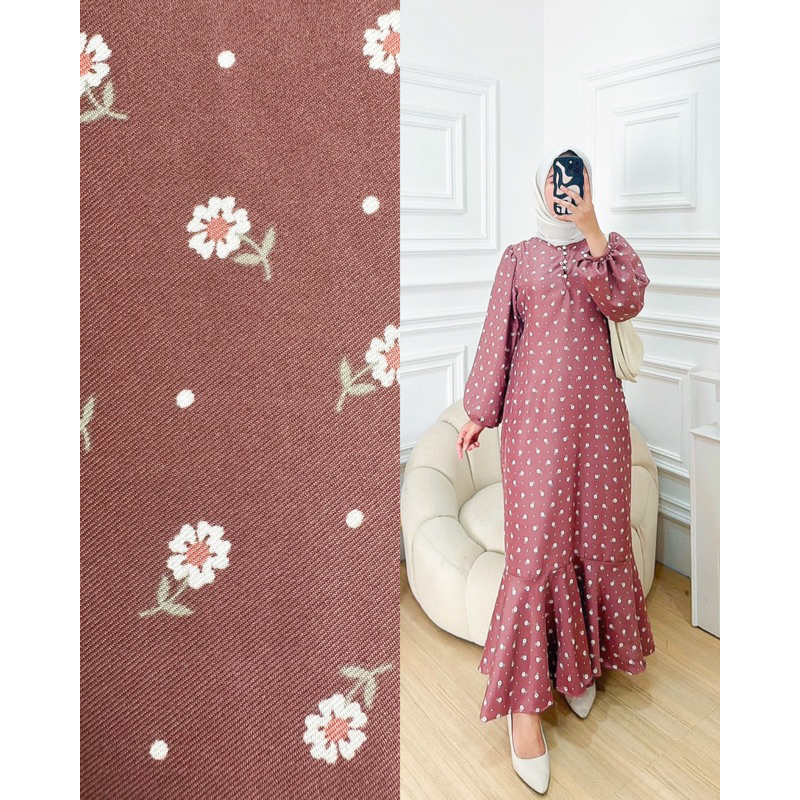 Vtzen - ZFS MAXI TINIA Dress/ZALICA SHAKILA MAXI PART 4/women's Fashion Hijab Style/Women's Fashion Hijab Style/Women's Invitation Fornal/Long Sleeve Maxy Dress Motif/Teen Casual Clothing ABG