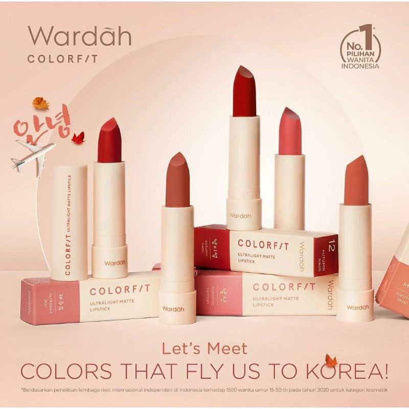 Wardah Colorfit Ultralight Matte Lipstick Halal Cosmetics Original