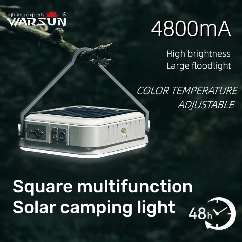 WARSUN CP36 LED Camping Light - Outdoor Solar Rechargeable Lamp for Camping, Emergency, and Home Lighting - Hanging Lantern with Strong Bulb for Power Cuts