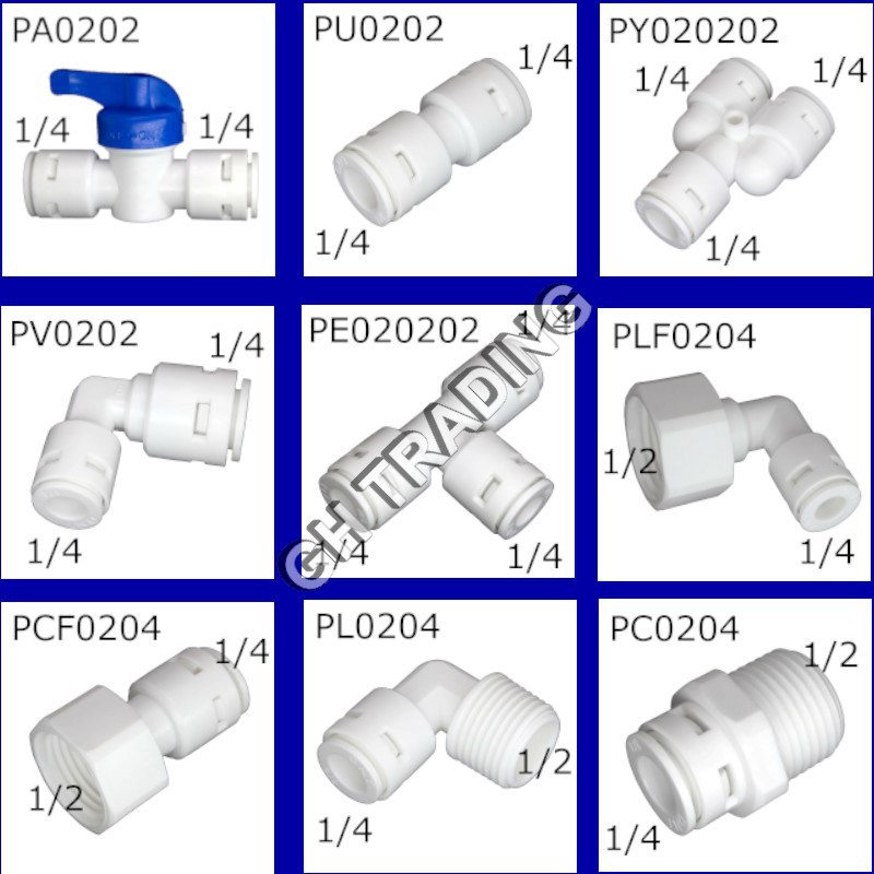 Water Filter Fitting Water Fitting RO Water Fitting RO Fitting Hand Valve Union Connector quick connect 1/4" 3/8" 1/2"