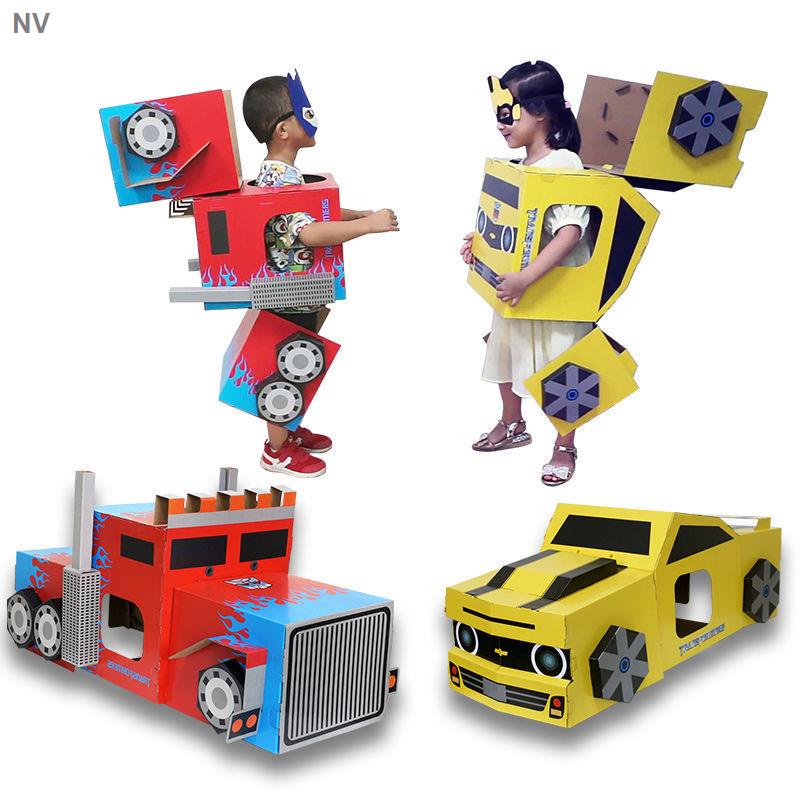 Wearable Transformers Armor Bumblebee Optimus Prime Autobot Children s Handmade Cardboard Carton Model RKNP