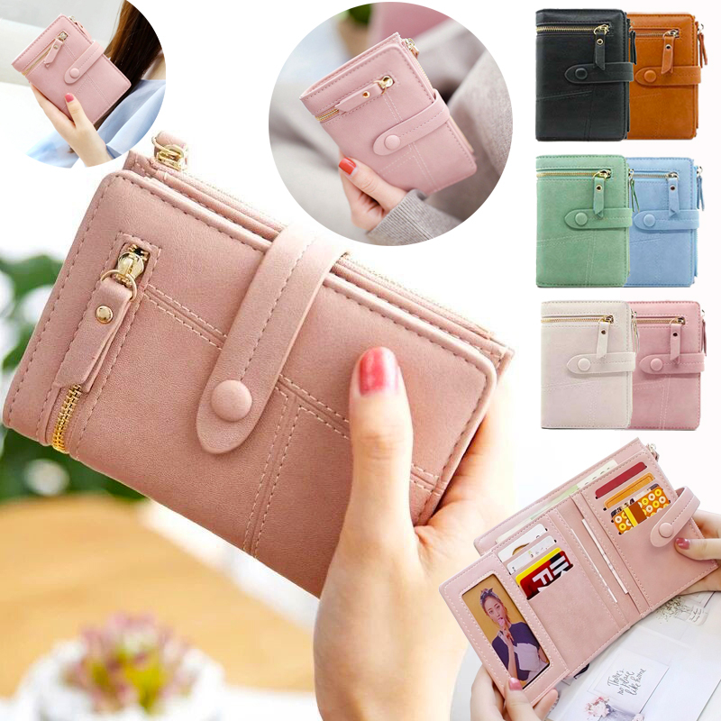 Women's Wallet Multi-card Holder Purse Lady Short Wallet PU Leather Coin Purse Tri-fold Clutch Dompet Wanita 钱包 女錢包