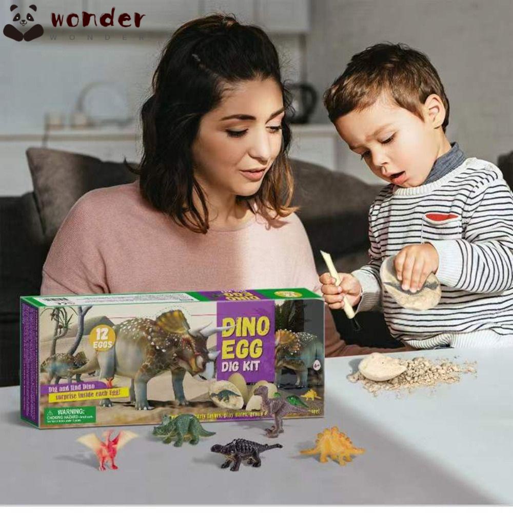 WONDER Dinosaur Eggs, Educational Gifts Archaeological Dig Dinosaur Toys, Dig Up Plastic Simulated Dinosaur Model Girls