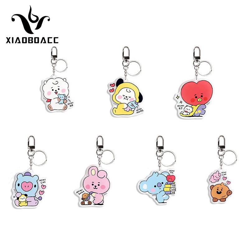 XiaoboACC Korean Fashion BTS BT21 Kpop Idol Cartoon Pendant Keychain