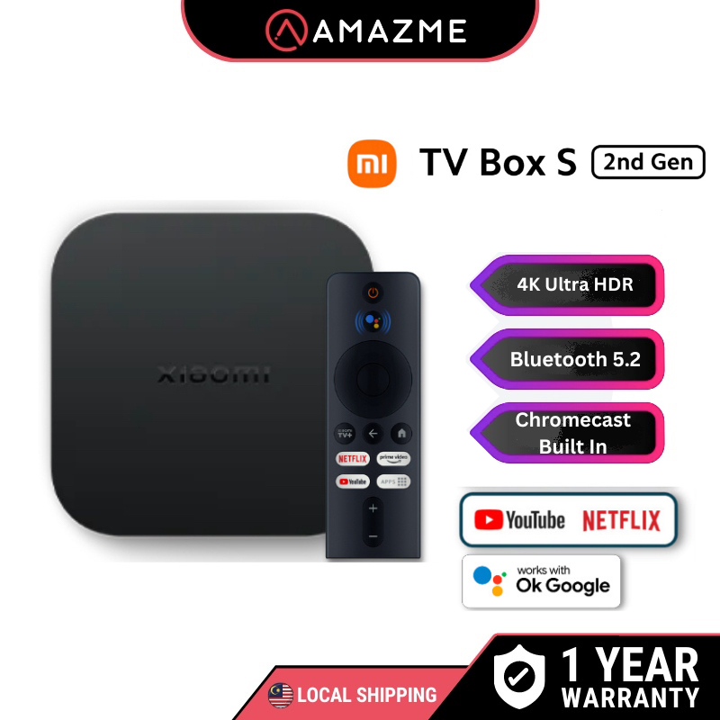 Xiaomi Mi Box S Android TV 2+8GB 4K Ultra HD Streaming Media Player Android TV Mibox S Netflix Youtube Google App Global