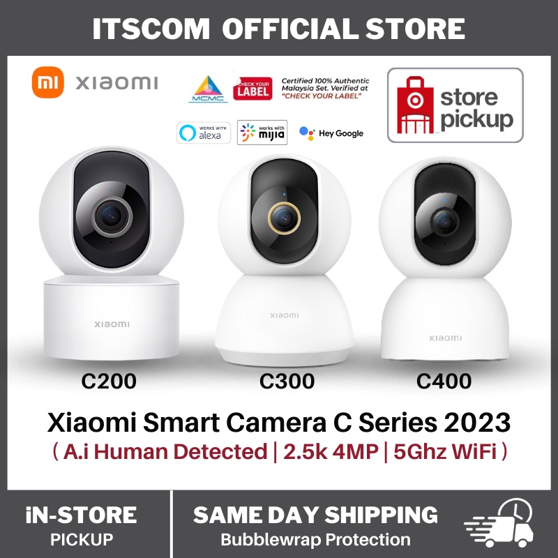 Xiaomi Smart CCTV Camera C200 / C300 / C400 HD Resolution Infrared Night Vision AI Human Detection