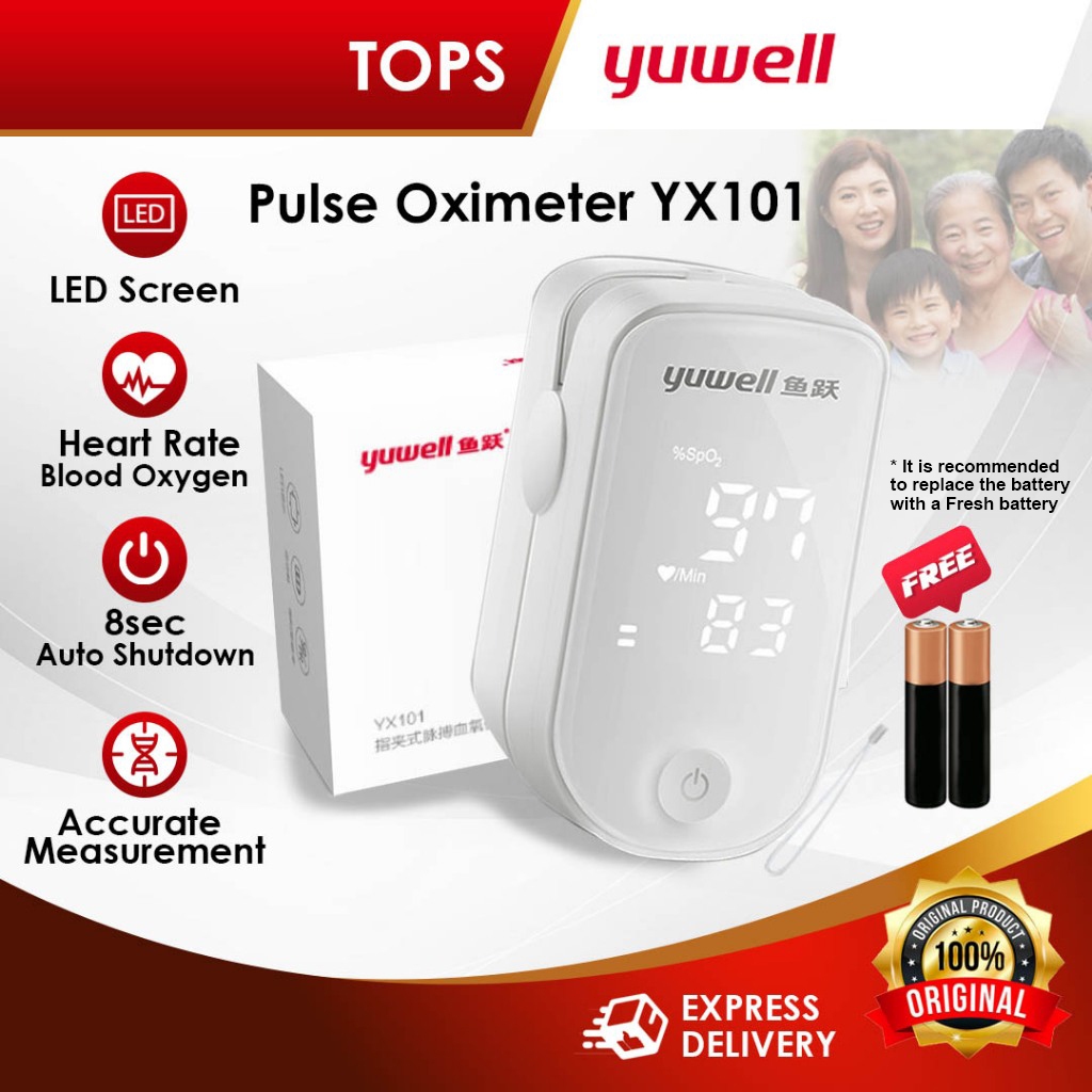 Xiaomi Yuwell YX101 Fingertip Pulse Oximeter Monitor Finger Spo2 Blood Oxygen Meter Check Oksigen Oxymeter